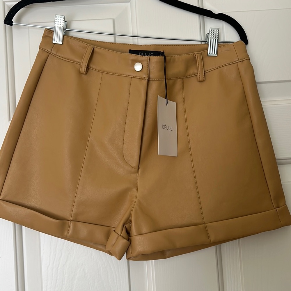 Faux leather shorts